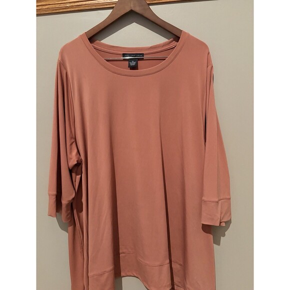 Joan Vass Tops - Womens Joan Vass Tunic, 3x Salmon